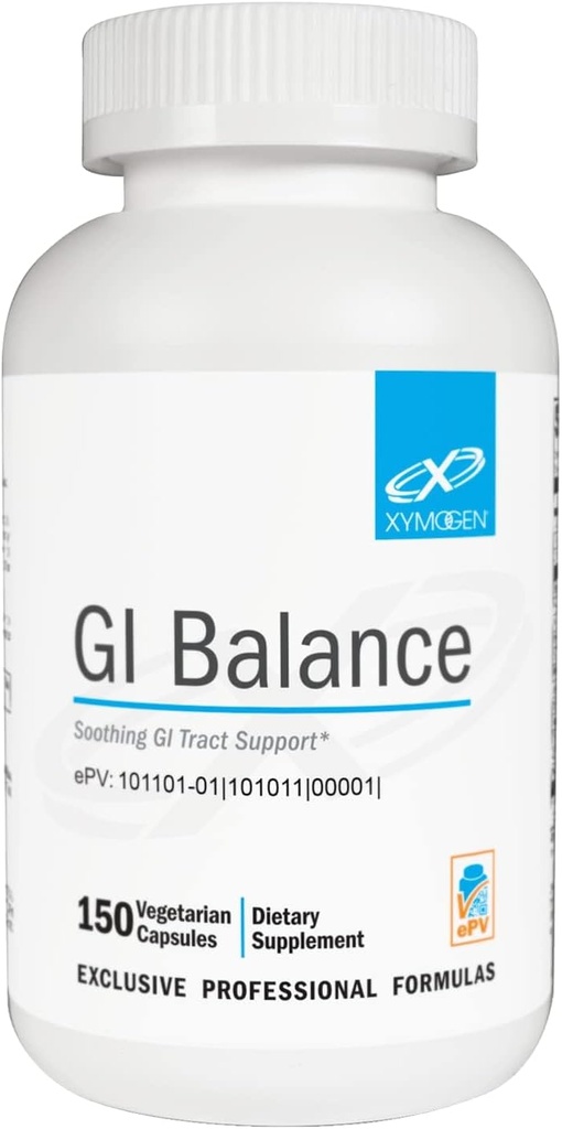 XYMOGEN GI Balance - Soothing GI Tract Support with Marshmallow Root, Licorice, Quercetin, çinko L-Carnosine, Aloe, Gastrik Mucin - Destekler Gut Health + Sağlıklı Bowel Function (150 Capsules)