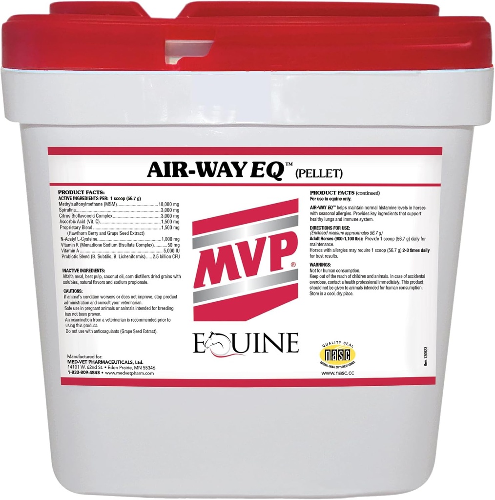Air-Way EQ (20lb) Atlarda Sağlıklı Lung Fonksiyonlar ve Mevsimsel Alerji Desteği destekliyor