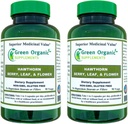 Green Organic Supplements Hawthorn Berry Capsules, Leaf, Flower, Hawthorn Supplements 90 Capsules, Natural Hawthorn Herbs for Cardiovascular Health & Natural Heart Care (Pack of 2)