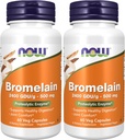 NOW Supplements, Bromelain (Natural Proteolytic Enzyme) 2,400 GDU/g - 500 mg, Natural Proteolytic Enzyme*, 60 Veg Capsules (Pack of 2)