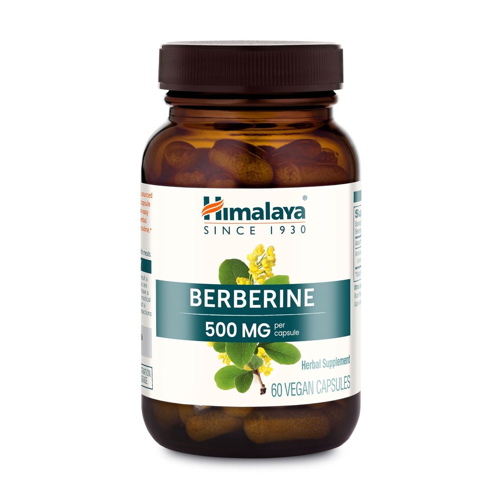 Himalaya Berberine - φυτικό συμπλήρωμα για την υποστήριξη του φυσιολογικού μεταβολισμού, του ανοσοποιητικού, και Digestive Health - Vegan, Gluten Free, 500 mg, 60 κάψουλες χορτοφάγων