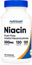 Nutricost Niacin (Flush-Free) Ινοσιτόλη Εξανικοτινικό 500mg, 120 κάψουλες, Βιταμίνη B3