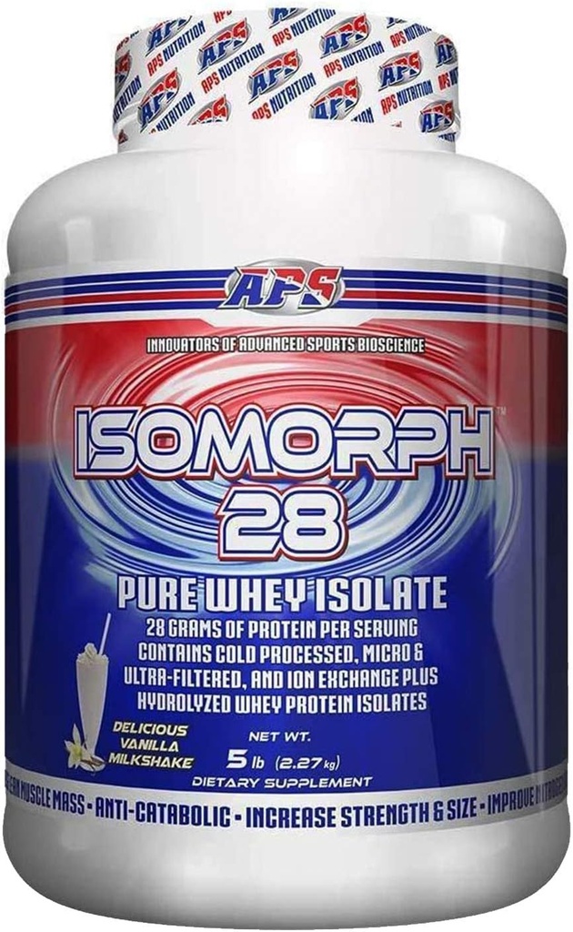 IsoMorph 28 από APS Διατροφή, καθαρό συμπλήρωμα πρωτεΐνης Isolate Whey, μιλκσέικ βανίλια, 5 lb