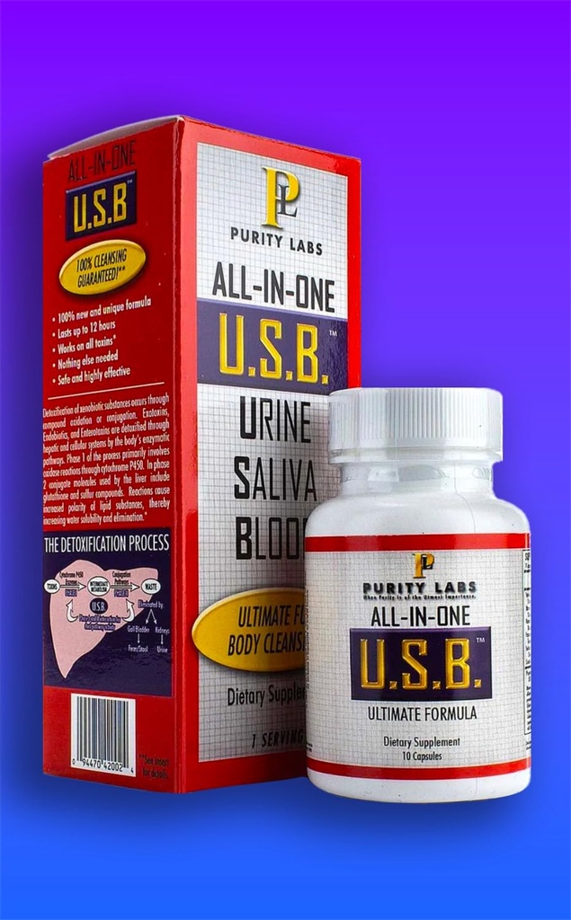 U.S.B.eight Labs All-in-One USB Ultimate Formula Detoxification Supplement, 10 Capsules