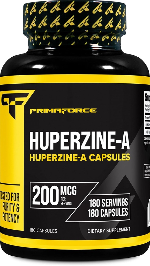 Primaforce Huperzine-A Capsules (180 Capsules, 200 mcg Per Service) - Huperzine Beslenme Supplemental Supplement