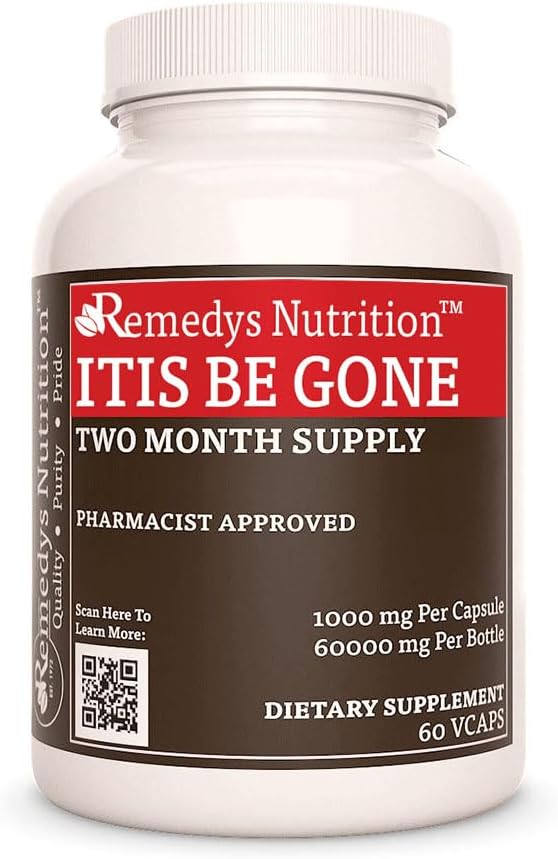 Remedy'nin beslenme Itis Be Gone | 1000 mg, 60 Vegan Capsules Herbal Diyetsel Supplement | İki Ay Supply