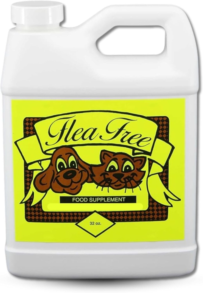 Flea Pure Organic Food Supplement - Anti-Flea Formula Dog Vitaminleri - Köpek Vitaminleri ve Tamamları - Kandan Kaçmak için Köpek Kimyasal Ücretsiz (32 oz)