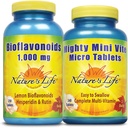 Ζωή της φύσης Λεμόνι Bioflavonoids 1000mg & Ισχυρή Mini Vite Bundle 