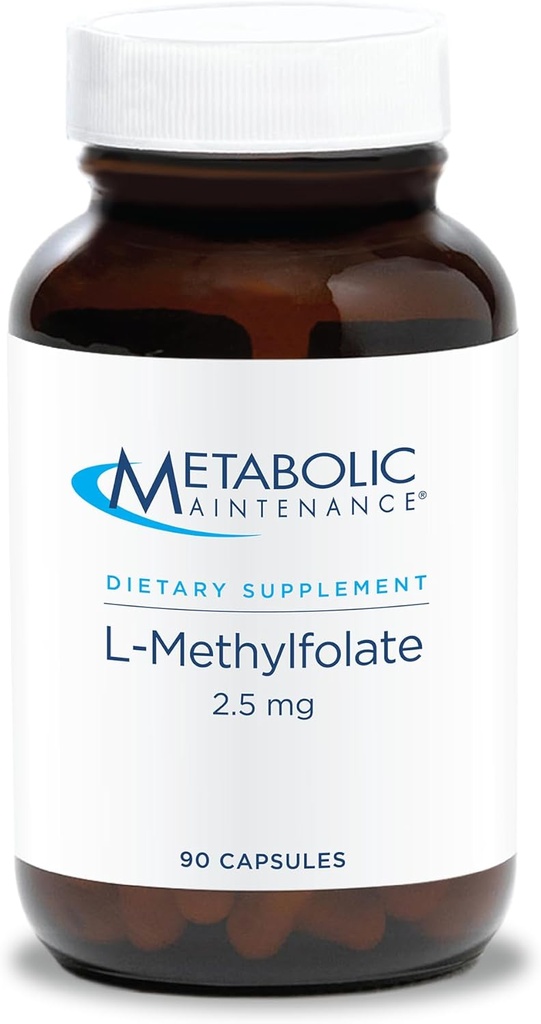 Metabolic Bakım L-Methylfolate 2.5 mg - L Methylfolate, Kadınlar ve Erkekler için Metrik Tamamlama, Beyin Sağlığı Için B9 (5-MTHF), Focus ve Calm - 30 Capsules (Polonya)