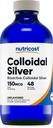 Nutricost Colloidal Silver 8oz - Cobalt Blue Glass Şişes, Bio-Active Colloidal Silver