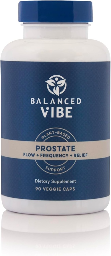 Dengeli Vibe Prostate Support Supplement for Men | Organik Plant-Based Formula with Saw Palmetto, Pygeum & Beta-Sitosterol | Supports Flow & Comfort, Day and Night | 90 Vegan Capsules