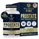 Dengeli Vibe Prostate Support Supplement for Men | Organik Plant-Based Formula with Saw Palmetto, Pygeum & Beta-Sitosterol | Supports Flow & Comfort, Day and Night | 90 Vegan Capsules