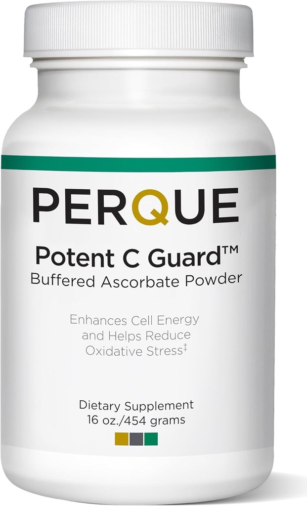 PERQUE Buffered Vitamin C Ascorbate Powder - pH Ισορροπημένη, χορτοφαγική, Allergen-Free Vitamin C συμπλήρωμα - ταχείας δράσης Αντιοξειδωτική υποστήριξη - Αναβράζοντα σκόνη με μαγνήσιο, κάλιο & ψευδάργυρο - 16 oz