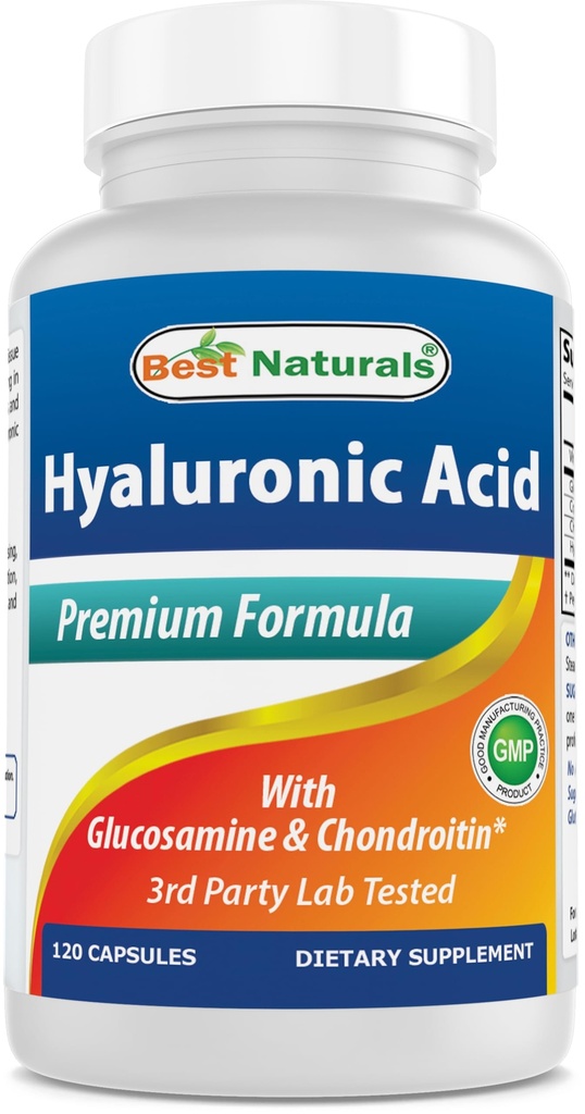 Best Naturals Υαλουρονικό Οξύ 100 mg 120 Κάψουλες - Υποστήριξη Υγιείς αρθρώσεις και νεανικό δέρμα (859375002702)