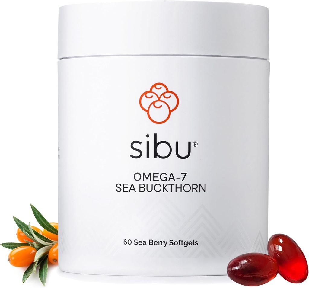 sibu Sea Buckthorn Omega-7 Softgels Start Kit (60ct, 30 Day Supply) – Sağlıklı Cilt, Saç, Nails ve Kuruness için Tamam