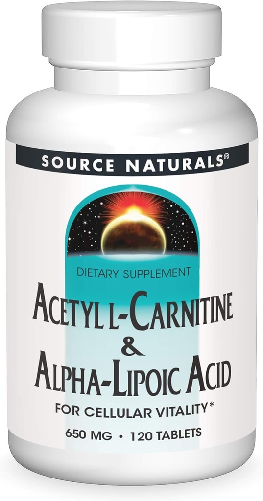 Source Naturals Acetyl L-Carnitine & Alfa-Lipoic Acid 650mg - 120 Tablet