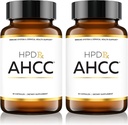 HPD Rx Premium AHCC & Shiitake Mushroom 1100 mg for Service Supplement, Natural Immunity Branson, Doğal Katil Hücre Aktivitesi | AHCC 30+ Çalışmalarda Provendir | 60-Day Supply, 2Pack