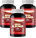 Dr.K&C HNHusa Mega Albumin Protein 1000mg 540 Tablets Healthy Kidney Liver Function Wellness Overall Health Support Energy Life Balance Supplement 180tabs 3pk