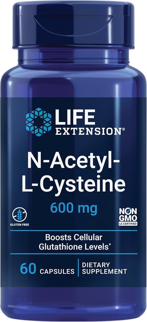 Life Extension Specially-Coated Bromelain 60 Tablet & N-Acetyl-L-Cysteine Immune Support 60 Capsules Sche