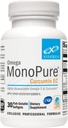 XYMOGEN Omega MonoPure Curcumin EC - ιχθυέλαιο με ενισχυμένη απορρόφηση DHA EPA + εκχύλισμα κουρκουμά - Συμπλήρωμα Omega-3 για υποστήριξη ισορροπίας κυτοκίνης (30 Softgels)