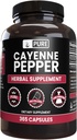 PURE ORIGINAL INGREDIENTS Cayenne Pepper (365 Capsules) Magnezyum Or Rice Fillers, Pure, Lab
