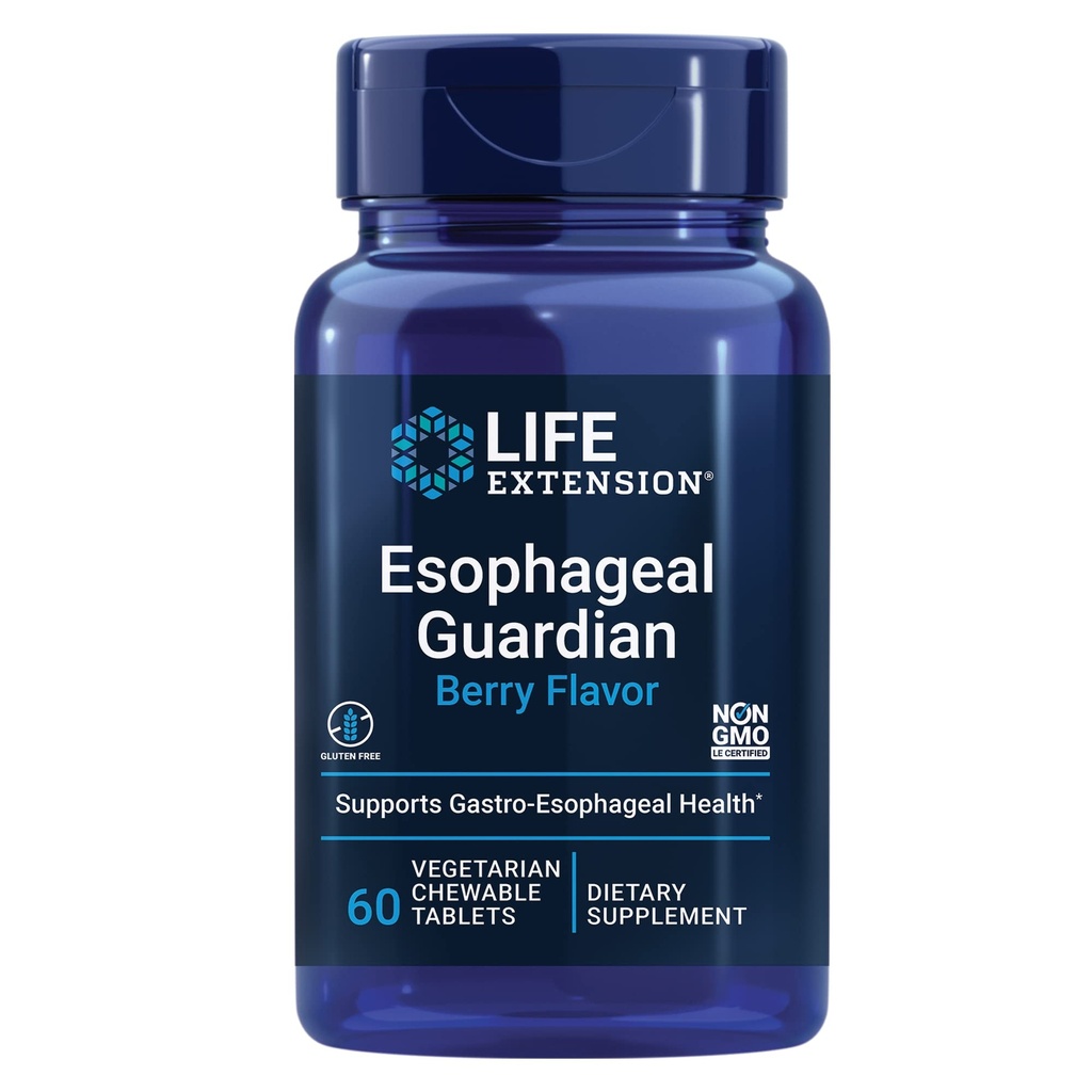 Life Extension Esophageal Guardian, alginic Acid, Pyum Bikarbonat, gastrit Distress, Vegetarian, Non-GMO, Gluten-Free, 60 Vegetarian Tabletler
