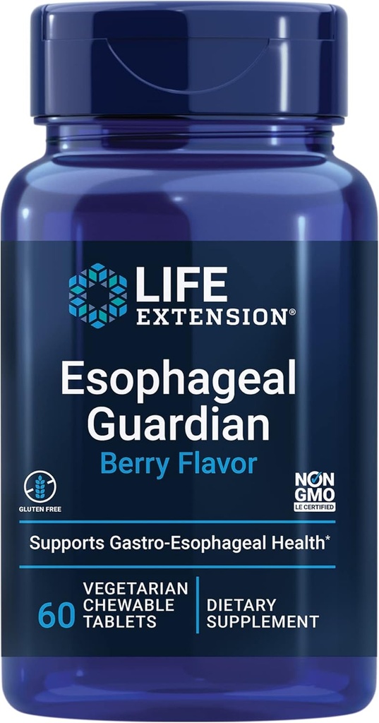 Life Extension Esophageal Guardian, alginic Acid, Pyum Bikarbonat, gastrit Distress, Vegetarian, Non-GMO, Gluten-Free, 60 Vegetarian Tabletler