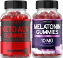 Keto ACV Gummies Advanced Kilo Kaybı (90 Count) - Sağlıklı Digestion & Metabolism - Yetişkinler için Melatonin (180 Kont) - Quick Dissolve Melatonin 20 mg Gummies - Non GMO, Vegan & USA Made