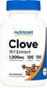 Nutricost Clove 10:1 Extract 1000 mg Equivalent Per Service, 120 Capsules - Vegan, GMO Free, Gluten Free