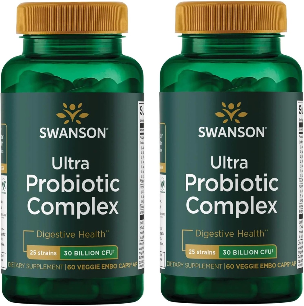Swanson Ultra Probiyotik Kompleks 30 Milyar Cfu 60 Veg Capsules (2 Pack)
