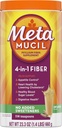 Metamucil Fiber, 4-in-1 Psyllium Fiber Supplement, Sugar Free Toz, Unflavored Drink, 114 Hizmet (Pazar Mayıs Vary)