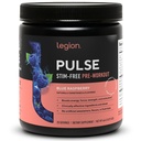 LEGION Pulse Pre Workout Supplement - All Natural Nitric Oksit Preworkout Drink to Boost Energy, Kretine Free, Doğal olarak Sweetized, Beta Alanine, Citrulline, Alpha GPC (Caffeine Free Blue Razz)