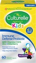 Culturelle Immune Defense Probiyotik ile C vitamini, Vitamin D ve çinko + Elderberry, Non-GMO, 4-in-1 Immune Support for Kids Ages 3+*, Karma Berry Chewables, 60 Count