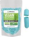 XPRS Nutra Boyutu 3 Boş Kapsüller - 500 Kont Boş Vegan Pills - Vejetaryen Pill - DIY Sebze Kapsülü - Veggie Pill Caps (Aqua)