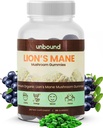 Χωρίς περιορισμούς Premium Organic Lion's Mane Mushroom Gummies, Blue Raz Flavored, 60 Μαλακές Μασούσες