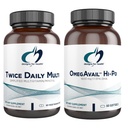 Sağlık Balık Yağı için Tasarımlar + Multivitamin Sche - OmegAvail Hi-Po (60 Softgels) EPA DHA TG Omega-3 iki Günlük Multi (60 Capsules) Premium Multivitamin/Mineral with Active B Vitamins