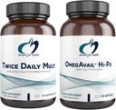 Sağlık Balık Yağı için Tasarımlar + Multivitamin Sche - OmegAvail Hi-Po (60 Softgels) EPA DHA TG Omega-3 iki Günlük Multi (60 Capsules) Premium Multivitamin/Mineral with Active B Vitamins
