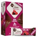 NuGo Slim Dark Chocolate Raspberry Truffle, 17g Protein, 2g Sugar, 7g Fiber, Low Net Carb, Keto Friendly, Gluten Free, 24