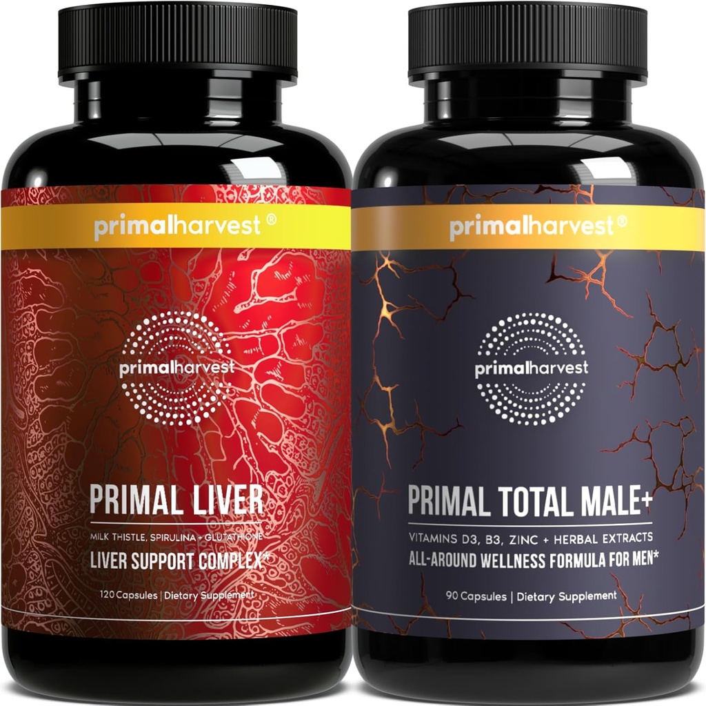 Primal Harvest Liver & Mens Multivitamin Supplements for Women and Men, Bundle