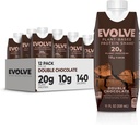 Evolve Plant Based Protein Shake, Double Chocolate, 20g Vegan Protein, Süt Free, No Yapay Sweeteners, Non-GMO, 10g Fiber, 11 Fl Oz ( 12. paketi) - (Formula Vary)