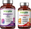 Biophix Vitamin K2 MK-7-100 mcg 60 - Ücretsiz C-1000 30 Tablet - Güçlü Bones Immune Health