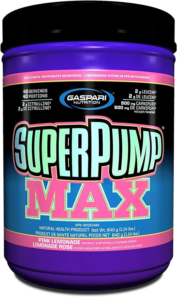 Gaspari Beslenme Süperpump Max, Pink Lemonade, 1.41-Pounds
