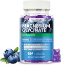 Magnezyum Glycinate Gummies 1000 mg, High Abxia Sugar Free Pyumu Rahatlama, Stres Yardımı ve Yetişkinler ve Çocuklar için Uyku Desteği (Mavi)