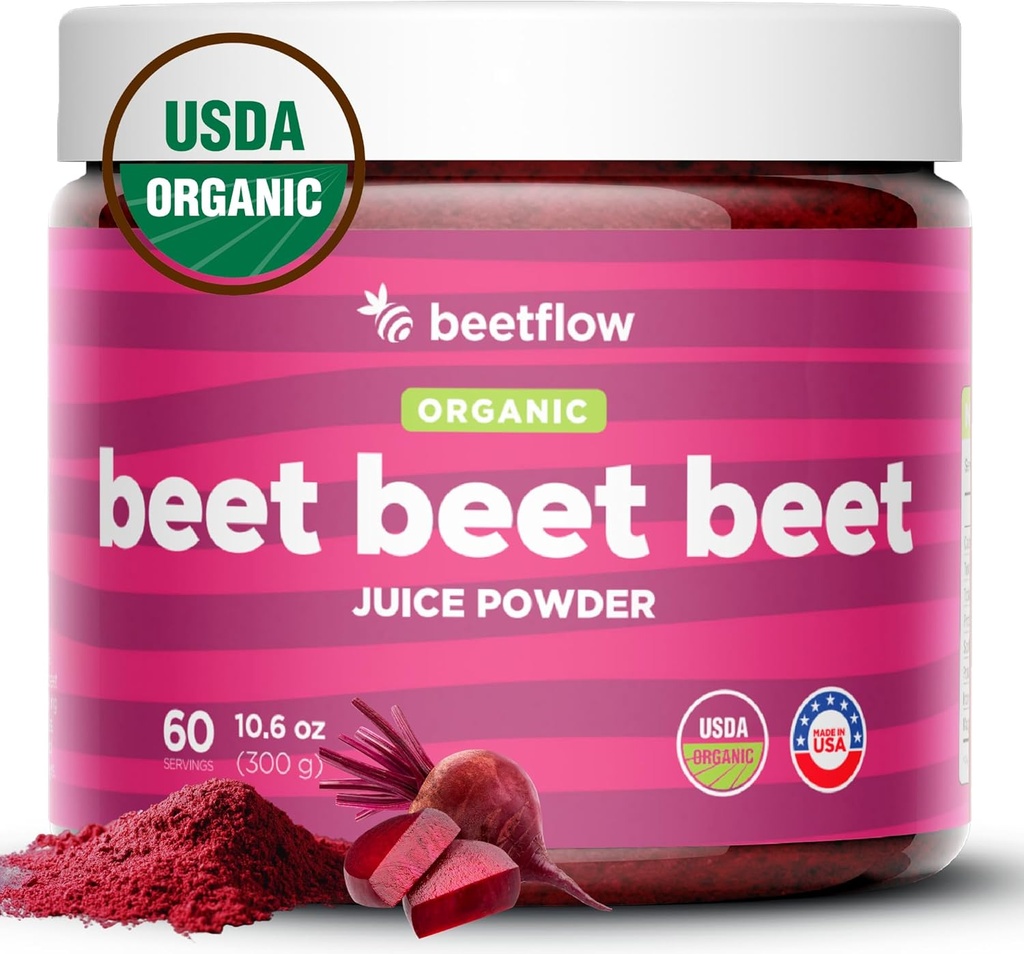 Arıt Arıt Premium Nitrik Oksit & Pre Workout Superfood - Supports Circulation, Heart Health, & Stamina - ABD Grown Beet Root Toz, USDA Organic (60 hizmet)