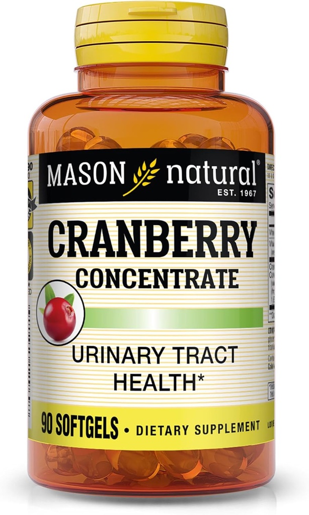 MASON NATURAL Cranberry 12:1 Vitamin C & E, Destekler Immune & Urinary Health, 90 Capsules