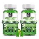(2 Pack) Σούρσοπ Graviola Gummies - 2200mg Extra Strength Soursop Leaves Extract w/Sea Moss Extract 200mg, Ψευδάργυρος & Βιταμίνη C - Υποστηρίζει Ανοσία, Ήπαρ & Πεπτικό, Χωρίς Γλουτένη, Vegan, 120 Gummies