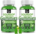 (2 Pack) Soursop Graviola Gummies - 2200 mg Ekstra Kuvvet Soursop 200 mg, çinko & Vitamin C - Destekler Immunity, Liver & Digestive, Gluten Free, Vegan, 120 Gummies