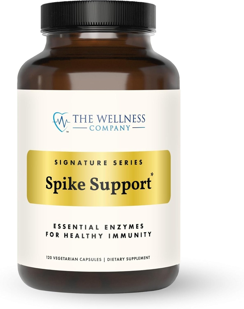 The Wellness Company Spike Support - Detox, Immune Health, Blood Flow, Anti-Clotting - Nattokinase, Dandelion Root, & Black Sativa | 120ct (2 Ay Supply)