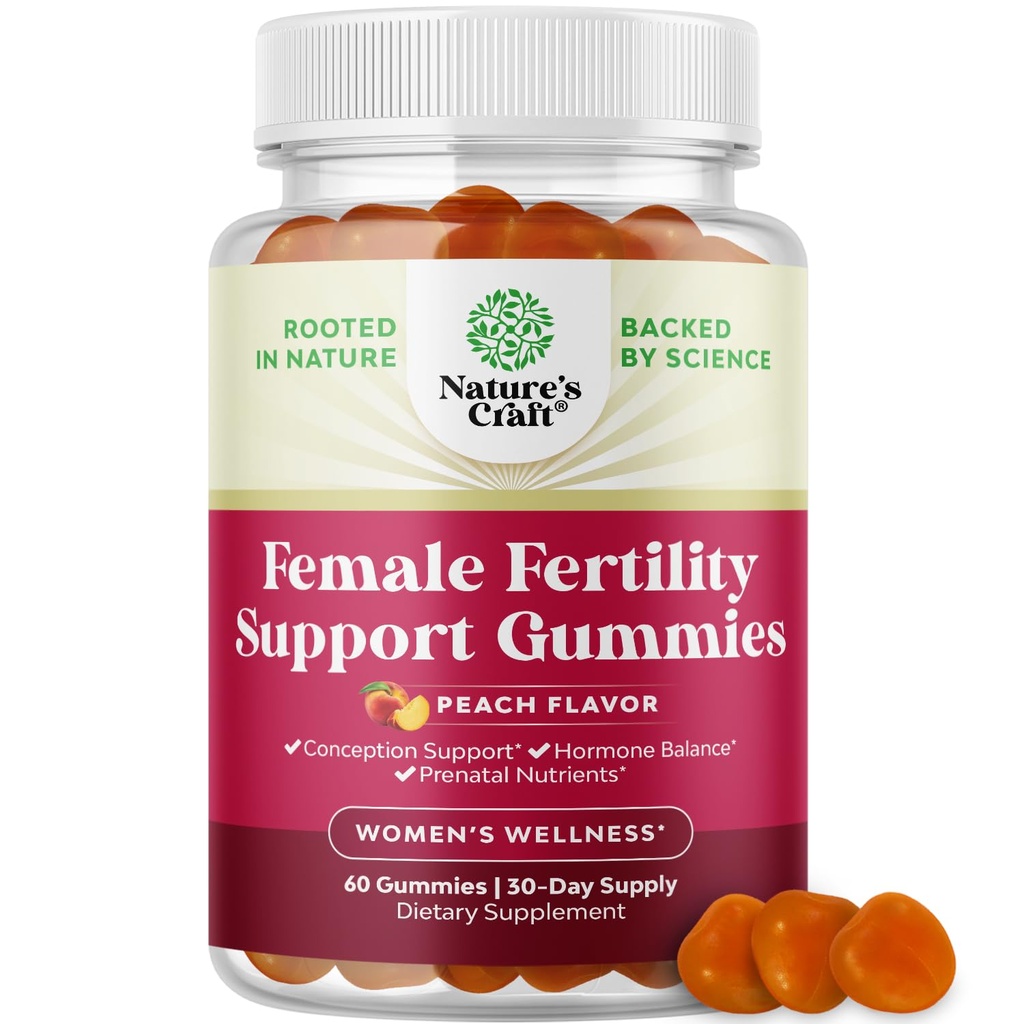 Kadınlar için Ferttitude Gummies Conceive - Yummy Gummy Fertness Supplement for Women with Myo-Inositol Folic Acid & Vitex Chasteberry - Vegan Non-GMO & Gluten Free - Juicy Peach (30 hizmet)