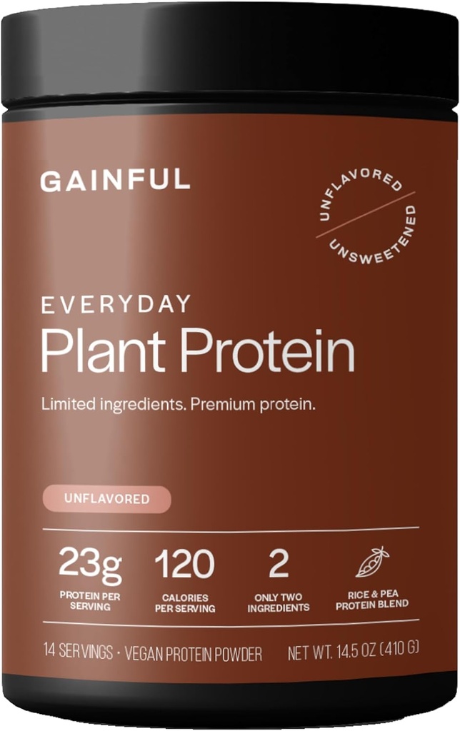 Günlük Bitki Protein Tozu, Hizmet başına 23g Plant proteini, Unflavored, Supports Strength, Recovery ve Dengeli Beslenme, Vegan, Gut Friendly, No Yapay Malzemeler, 14 Hizmetler